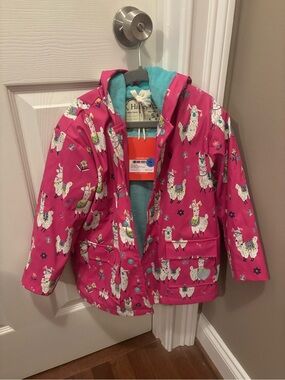 NWT Hadley Girls Raincoat with Llamas